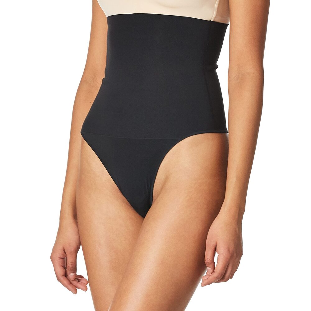 NWT Maidenform Women's Control Panty High Waist Thong Smooth Black, XXL